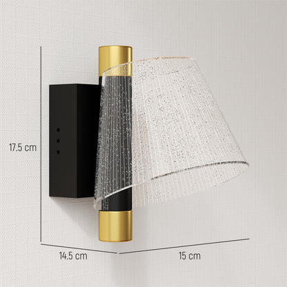 Led Wall Lamp 2 Pack, 5W Modern Indoor Starry Wall Light, Colour Temperature Adjustable 3000K/4000K/6500K, for Bedroom