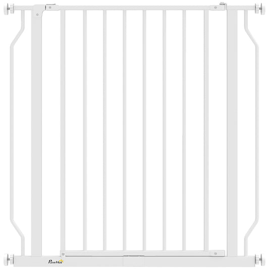 Extra Wide Dog Gate, with Door Pressure, for Doorways, Hallways, Staircases - White