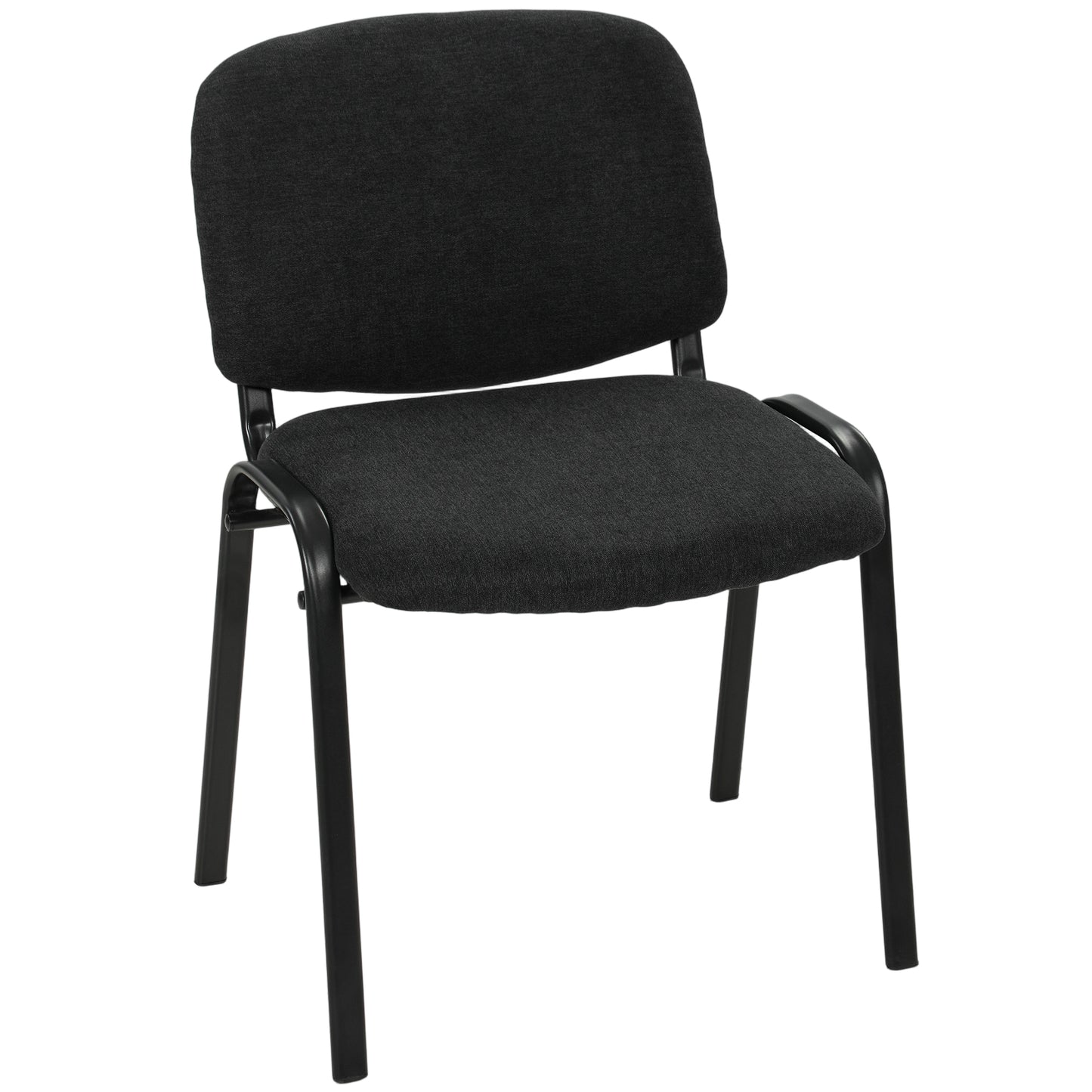 Meeting Chair, Stackable Ergonomic Office Chair with Padded Seat, Curved Backrest for Conference Room, Black