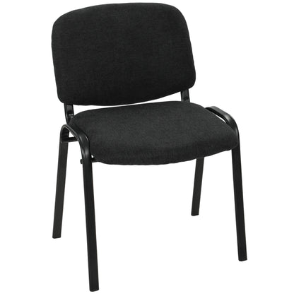 Meeting Chair, Stackable Ergonomic Office Chair with Padded Seat, Curved Backrest for Conference Room, Black