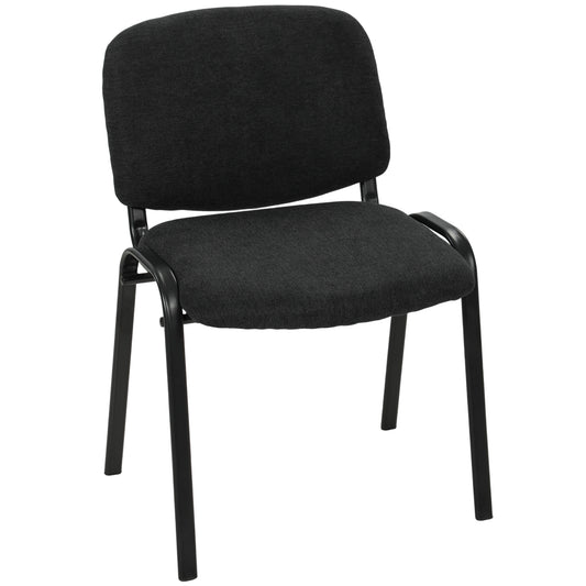 Meeting Chair, Stackable Ergonomic Office Chair with Padded Seat, Curved Backrest for Conference Room, Black