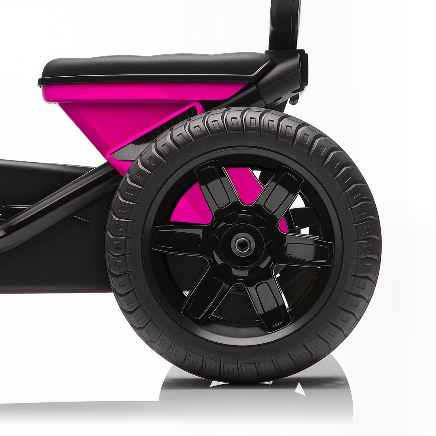 Pedal Go Kart for Kids 2-5 Years, with Silent EVA Wheels, Metal Frame, Pink