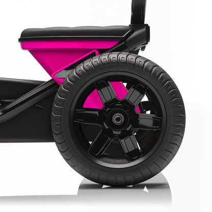 Pedal Go Kart for Kids 2-5 Years, with Silent EVA Wheels, Metal Frame, Pink
