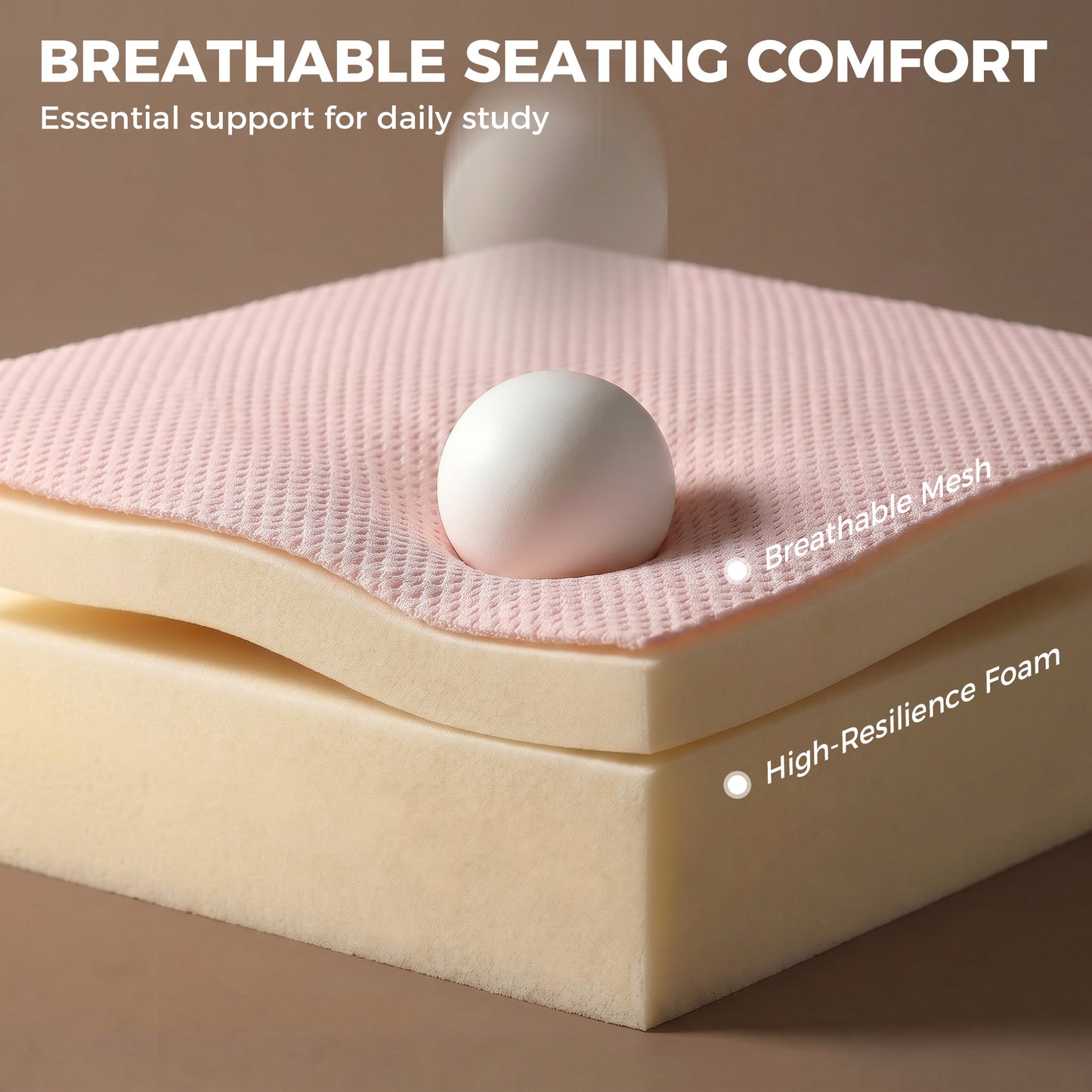 Office Chair, Armless Computer Desk Chair with Breathable Mesh, Adjustable Height, Swivel Wheels, Pink