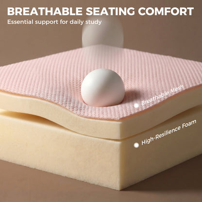 Office Chair, Armless Computer Desk Chair with Breathable Mesh, Adjustable Height, Swivel Wheels, Pink