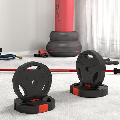 Weight Plates Set, with Two 7.5kg and Two 5kg weights, Black
