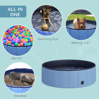 Foldable Dog Pool for Puppies and Ducks, Thickened PVC Dog Paddling Pool Bath Tub Hard Board