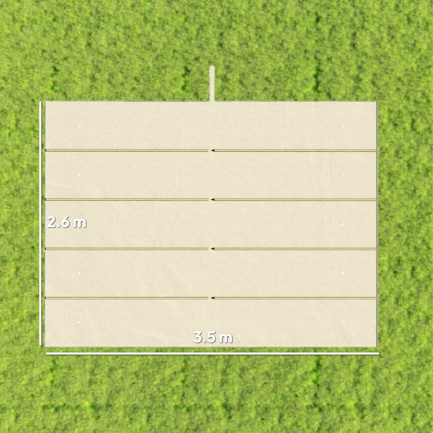 Retractable Pergola Cover, 3.5 x 2.6 m Replacement Canopy Fabric for 4 x 3 m Frame, Roof Top Only, Cream White