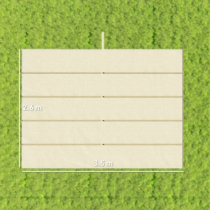 Retractable Pergola Cover, 3.5 x 2.6 m Replacement Canopy Fabric for 4 x 3 m Frame, Roof Top Only, Cream White
