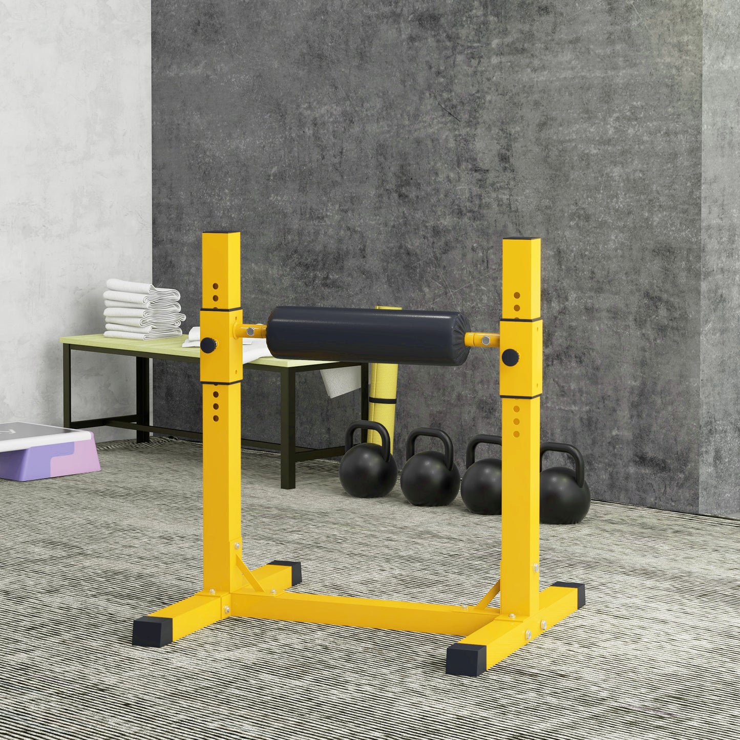 Bulgarian Split Squat Stand, 12-Level Adjustable Single Leg Squat Machine