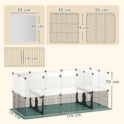 Pet Playpen with Waterproof Mat, DIY Small Animal Enclosure 34 Panels, Indoor/Outdoor Metal Pet Fence for Guinea Pigs