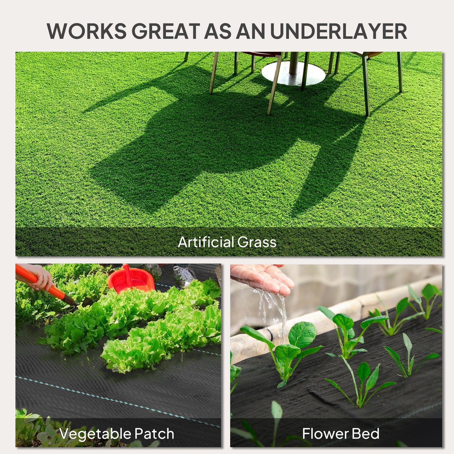 2m x 90m Weed Control Membrane, Heavy Duty Weed Control Barrier Fabric, 90gsm Ground Cover for Patios, Garden, Flower beds