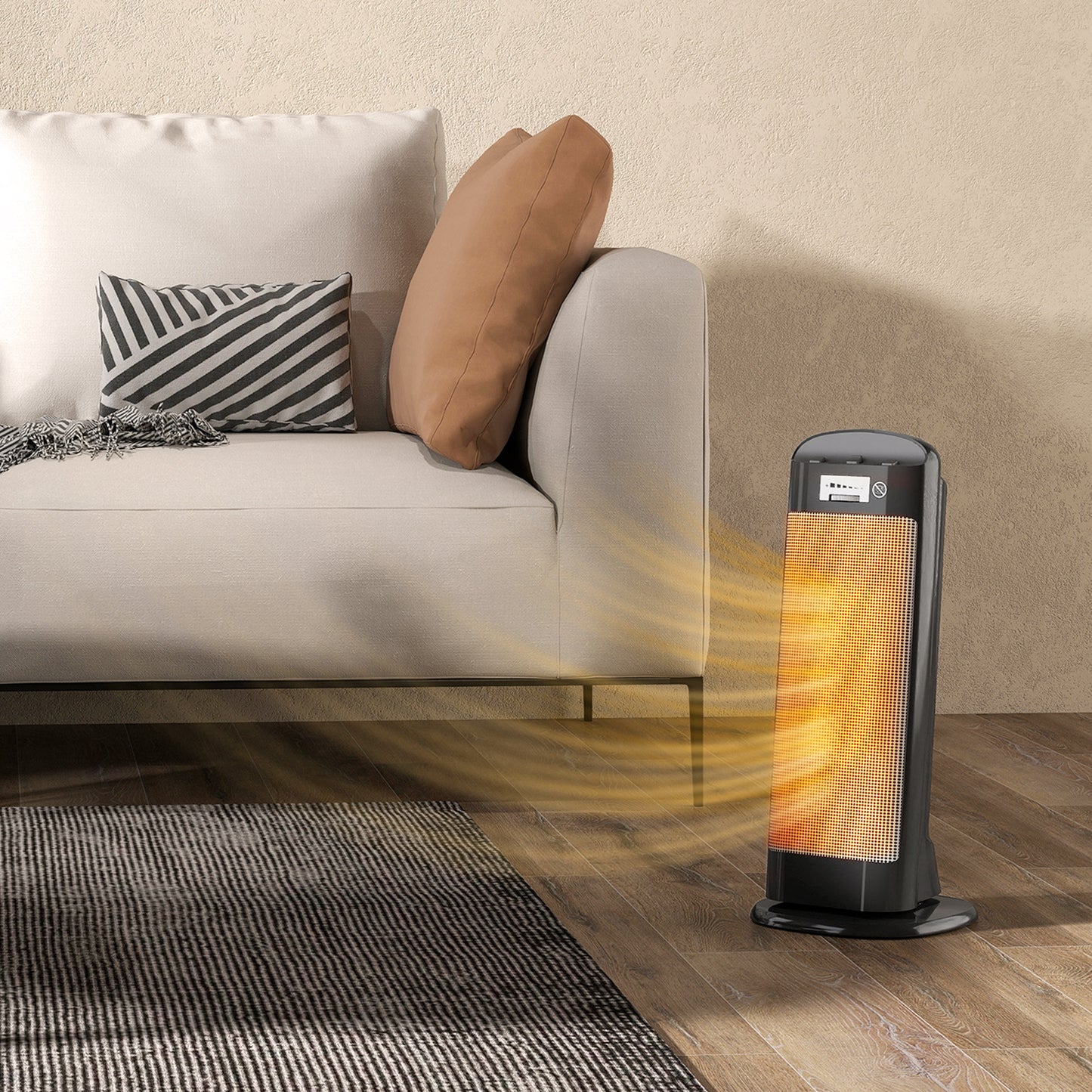 Ceramic Space Heater, 2000W Fan Electric Heater with 4 Modes, Adjustable Thermostat, 55° Oscillation