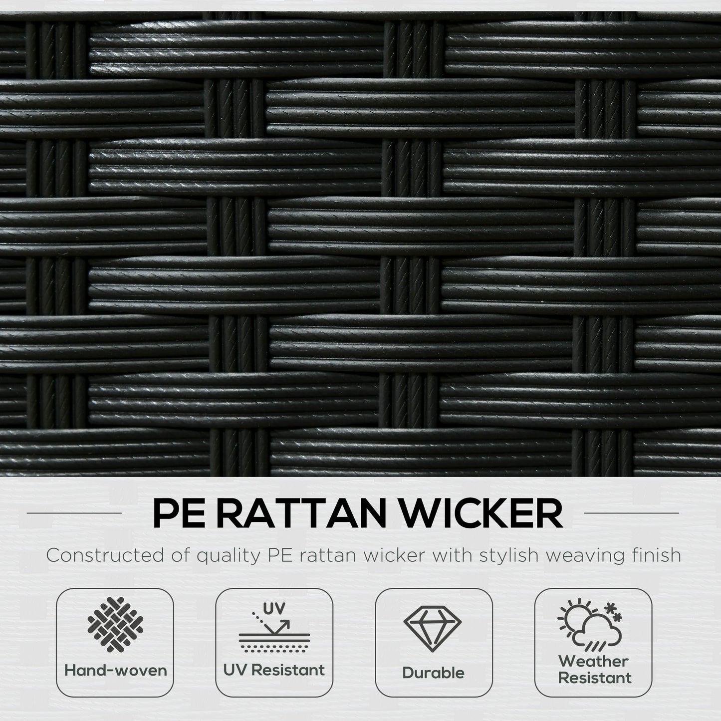 8 Pieces PE Rattan Corner Sofa Set, Patio Wicker Sofa Seater with Cushion, Washable Cushion Cover & Tempered Glass Table