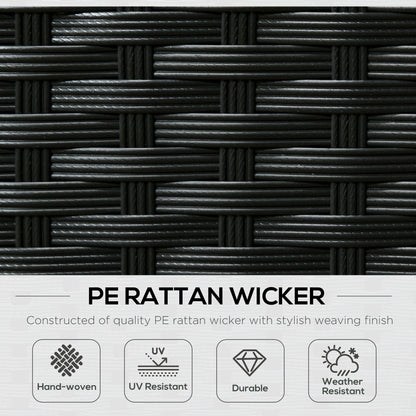 8 Pieces PE Rattan Corner Sofa Set, Patio Wicker Sofa Seater with Cushion, Washable Cushion Cover & Tempered Glass Table