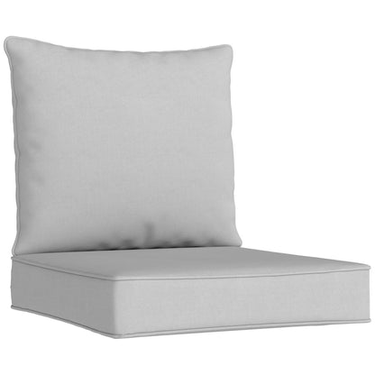 Outdoor Seat and Back Cushion Set, 63L x 55W x 15Dcm Patio Deep Seating Chair Fade Resistant Replacement Cushion, Light Grey