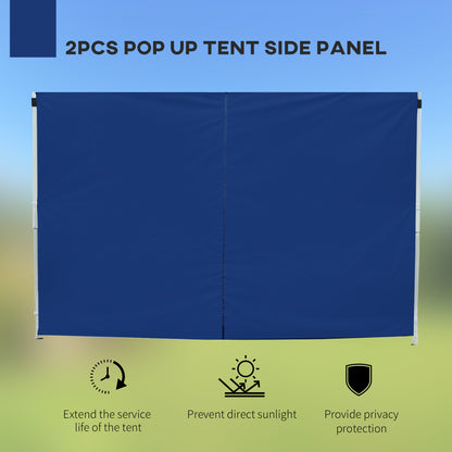 3 Meters Gazebo Replaceable Exchangeable Side Panel Wall Panels Walls With Window, Blue