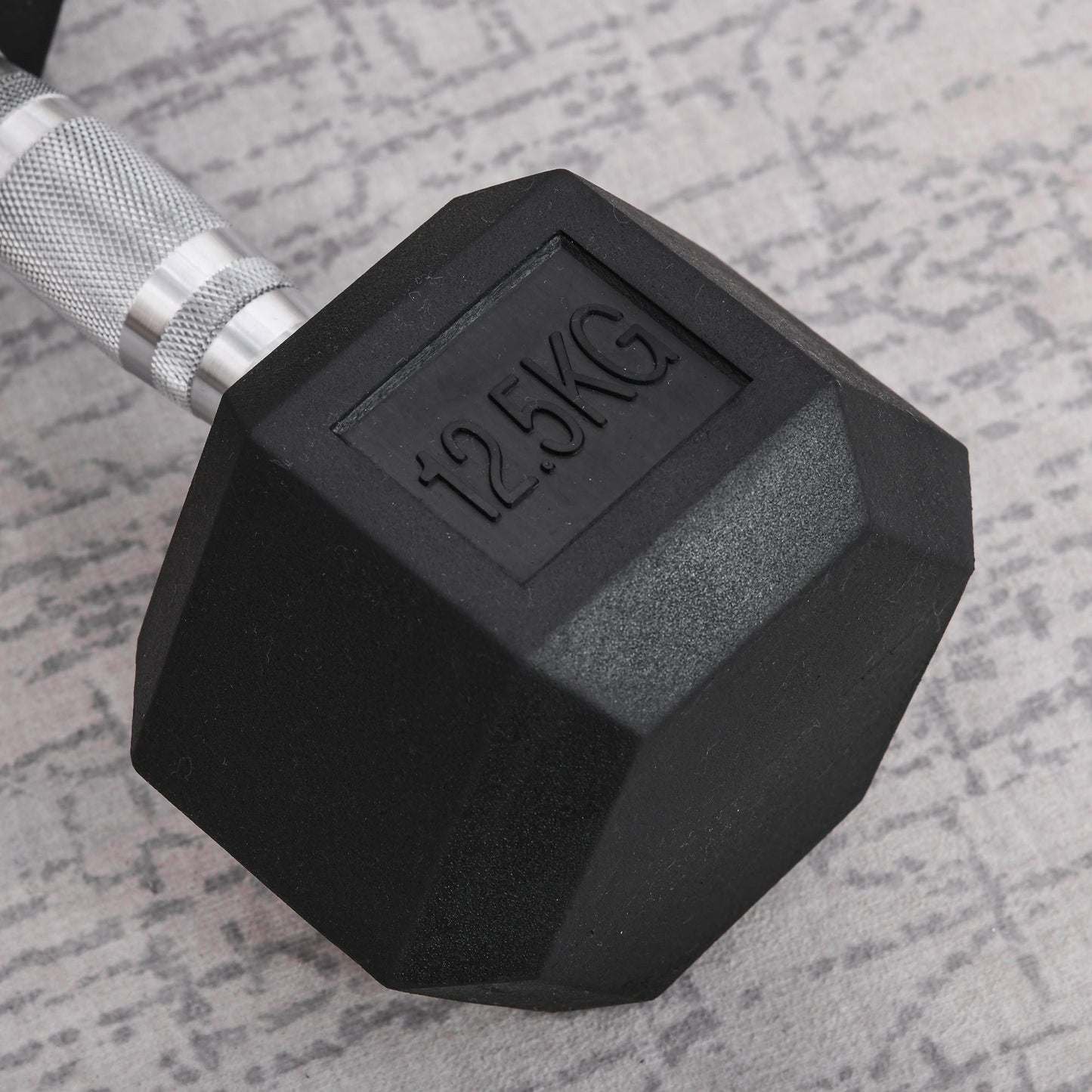 12.5KG Single Rubber Hex Dumbbell Portable Hand Weights Dumbbell Home Gym
