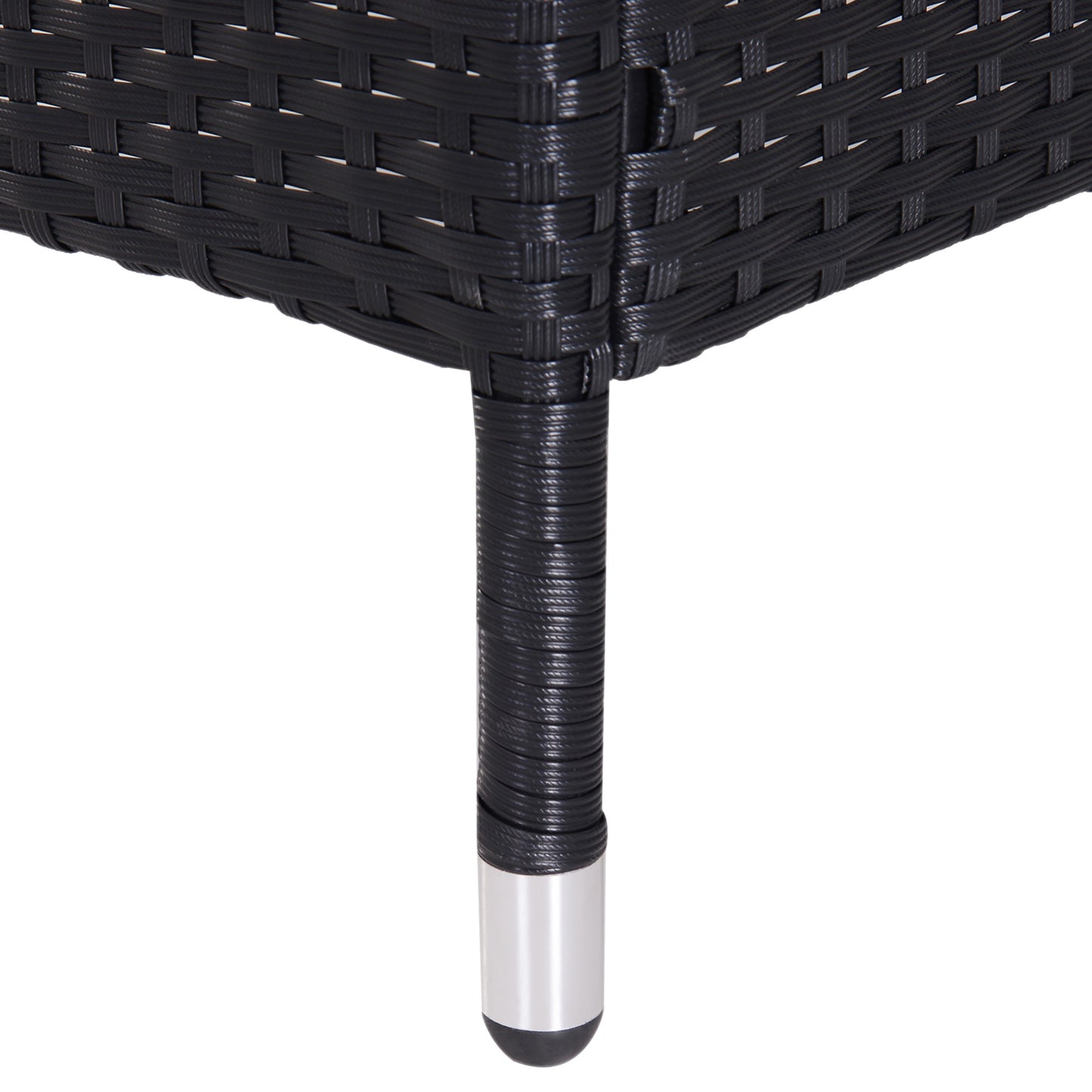 2-Seater Rattan Chair Set W/Middle Tea Table-Black