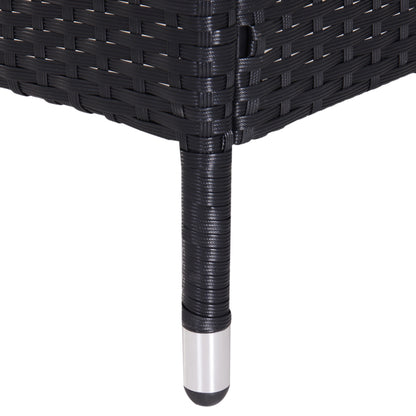 2-Seater Rattan Chair Set W/Middle Tea Table-Black
