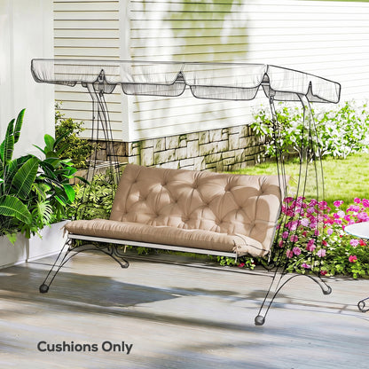 Garden Bench Cushion, 2 Seater Swing Chair Cushion, Seat Pad with Ties for Indoor and Outdoor Use, 110 x 120 cm