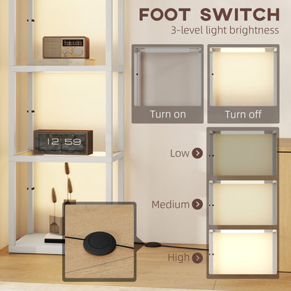 Four-Shelf Floor Lamp - Grey