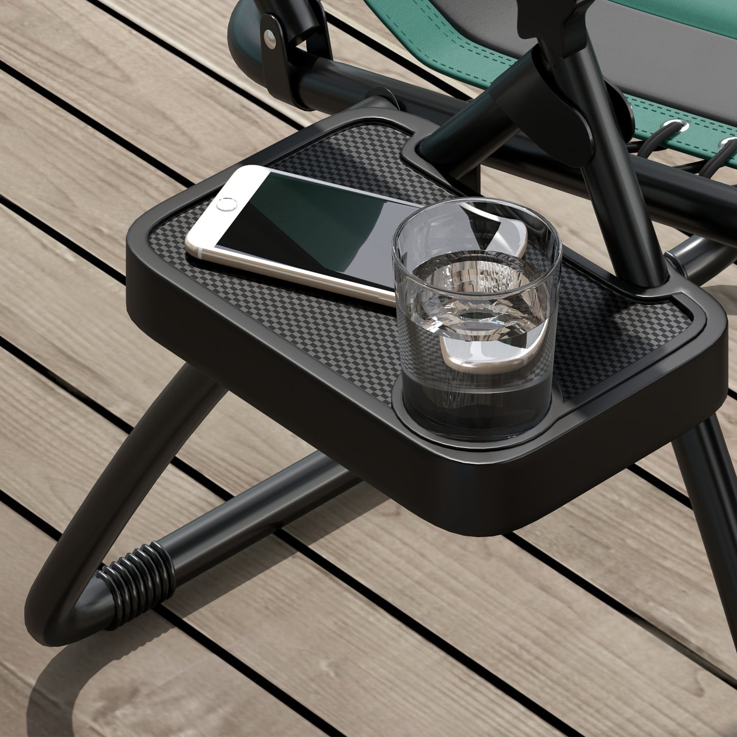 Zero Gravity Lounger Chair Set of 2, Folding Reclining Patio Chair with Padded Seat, Cup Holder
