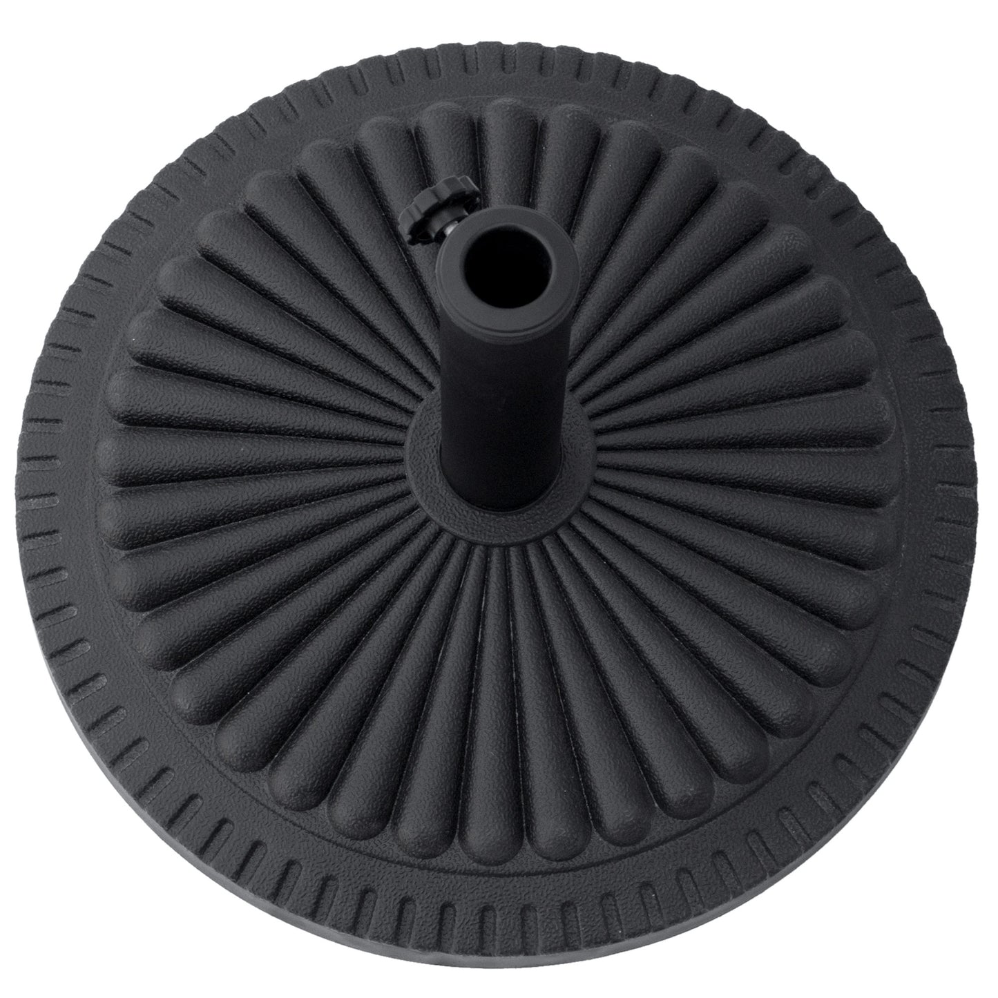 14kg Round Cement Parasol Base Umbrella Weight Stand Holder Fits Φ35mm,Φ38mm,Φ48mm Pole for Patio Outdoor Garden - Black