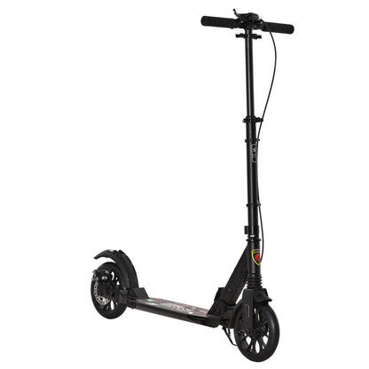 Adult Teens Kick Scooter Foldable Height Adjustable Aluminium Ride On Toy for 14+ w/ Rear Wheel & Hand Brake