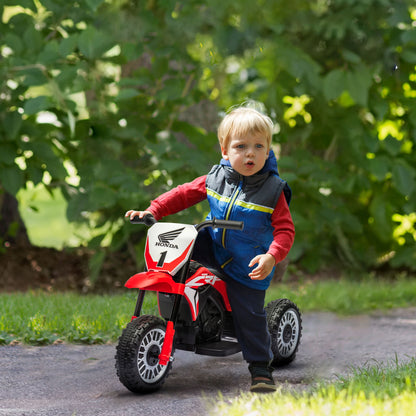 6V Kids Motorbike, Three-Wheel Kids Electric Motorbike with Horn, Startup Sound for Ages 18-36 Months - Red