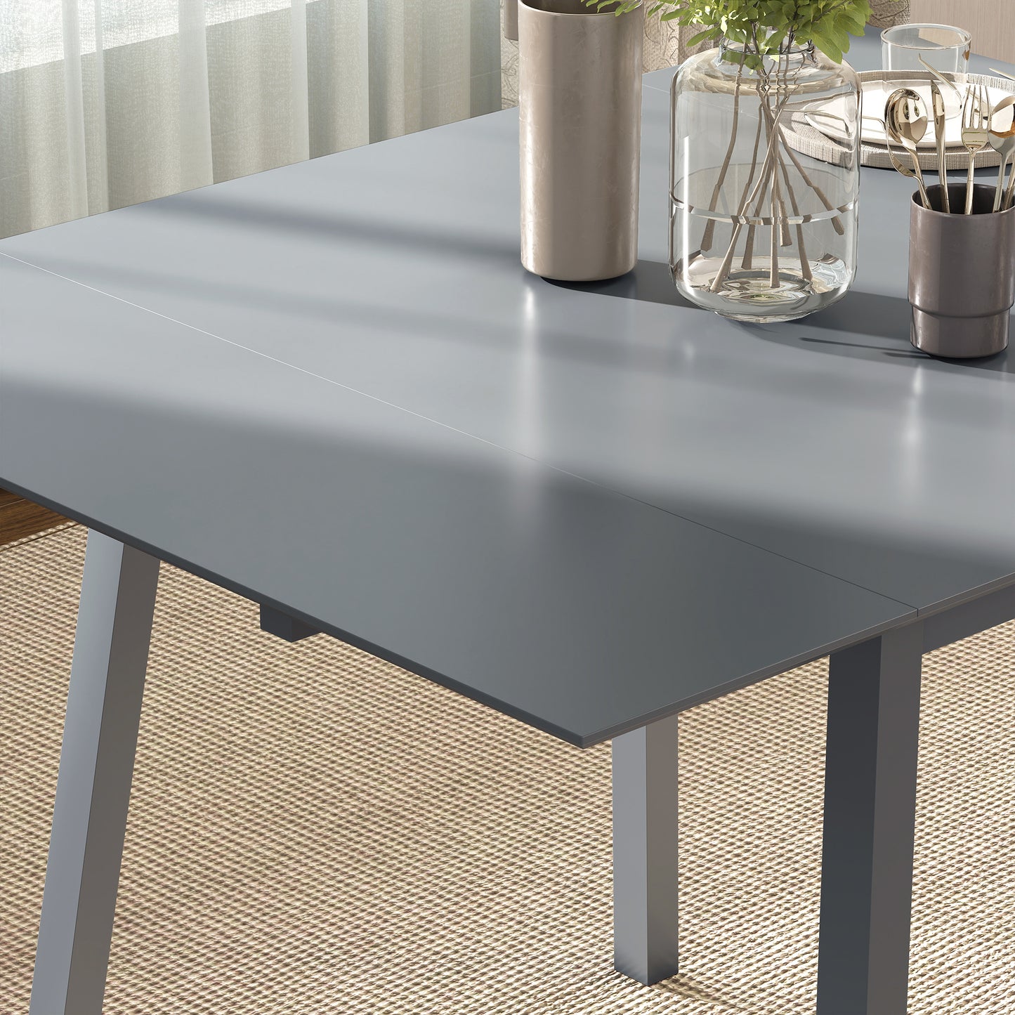 Solid Wood Folding Dining Table, Drop Leaf Table for 2-4 People, Rectangle Kitchen Table
