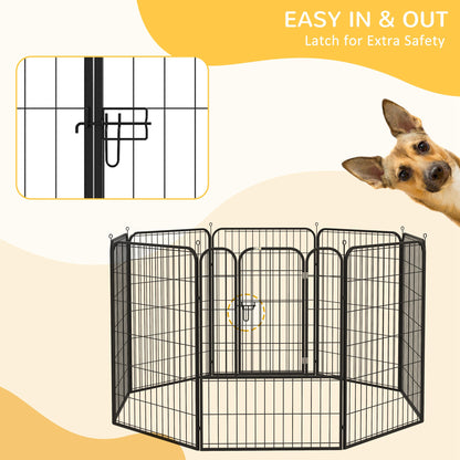 8 Panels Heavy Duty Puppy Playpen, for Large, Medium Dogs, Indoor and Outdoor Use - Black