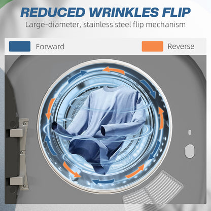 2.5kg Vented Tumble Dryer with Smart Mode, 800W Compact Tumble Dryer with Stainless Steel Tub, Silver Tone