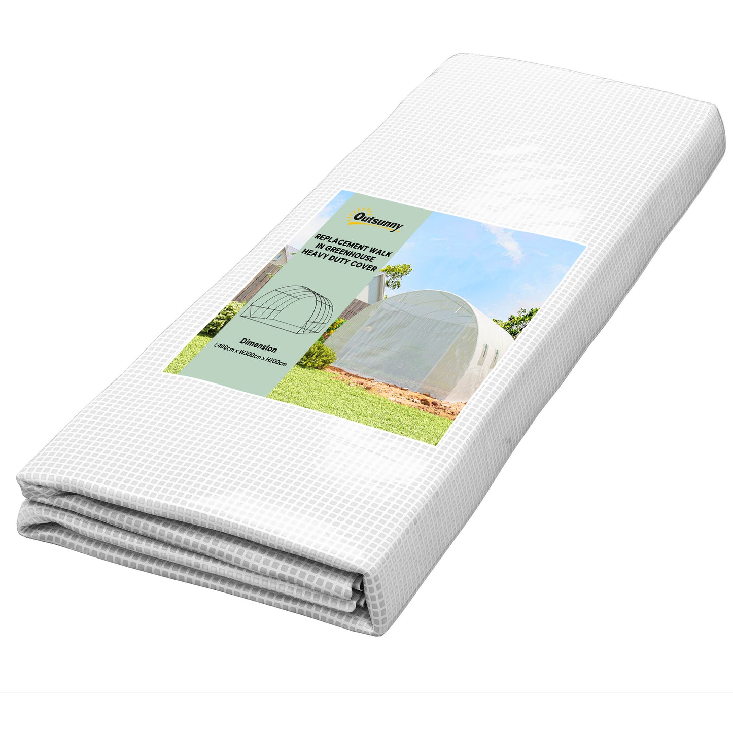 4 x 3 x 2m Polytunnel Greenhouse Replacement Cover ONLY Winter Garden Plant PE Cover for Tunnel Walk-in Greenhouse with Roll