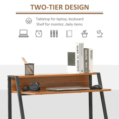 Writing Desk Computer Table Home Office PC Laptop Workstation Storage Shelf 84L x 45W cm Walnut