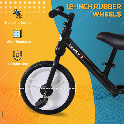 11 Inch Kids Balance Bike Training Pedal Bicycle W/ Removable Stabilizers EVA Tyres Adjustable Seat Height 2 to 5 Years Gift
