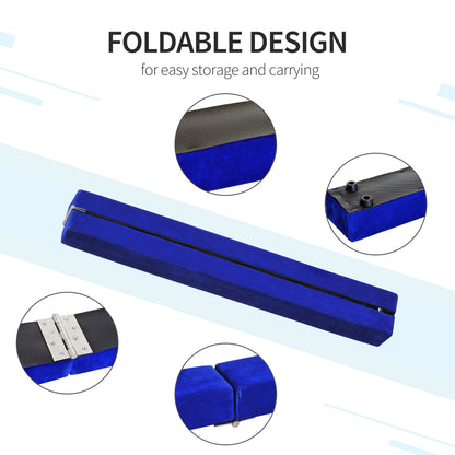 2.1M 7FT Gymnastics Folding Balance Beam Home Gym Training Exercise Sports - Blue