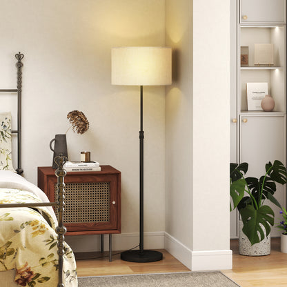 Floor Lamp with Remote, Height Adjustable Standing Lamp with Linen Shade