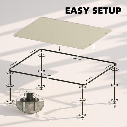 3 x 2 m Lean to Garden Pergola, Metal Frame Gazebo Pergola with UPF30+ Protection, Sloped Roof, Drainage Holes, Cream