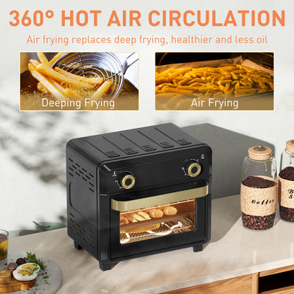 10L Air Fryer Oven, Mini Oven, Oil Free Cooking, Grill, Roast, Bake, with Adjustable Temperature, Timer, Dishwasher Safe