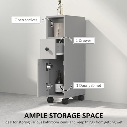 Slimline Bathroom Storage Cabinet - Grey