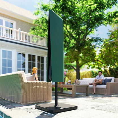 Garden Parasol Cover, Outdoor Patio Umbrella Protector Weatherproof Garden Patio for 2-4.6m Parasol, Dark Green