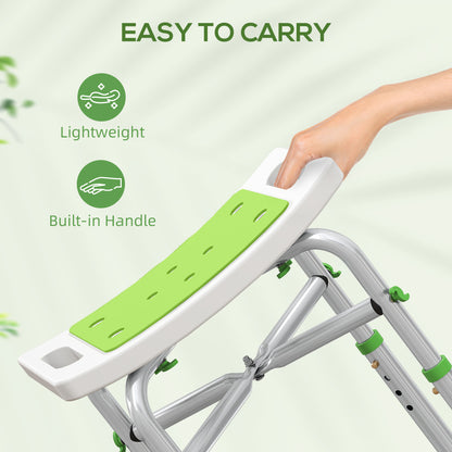 44-51.5cm Aluminium Frame Shower/Bath Stool - Green