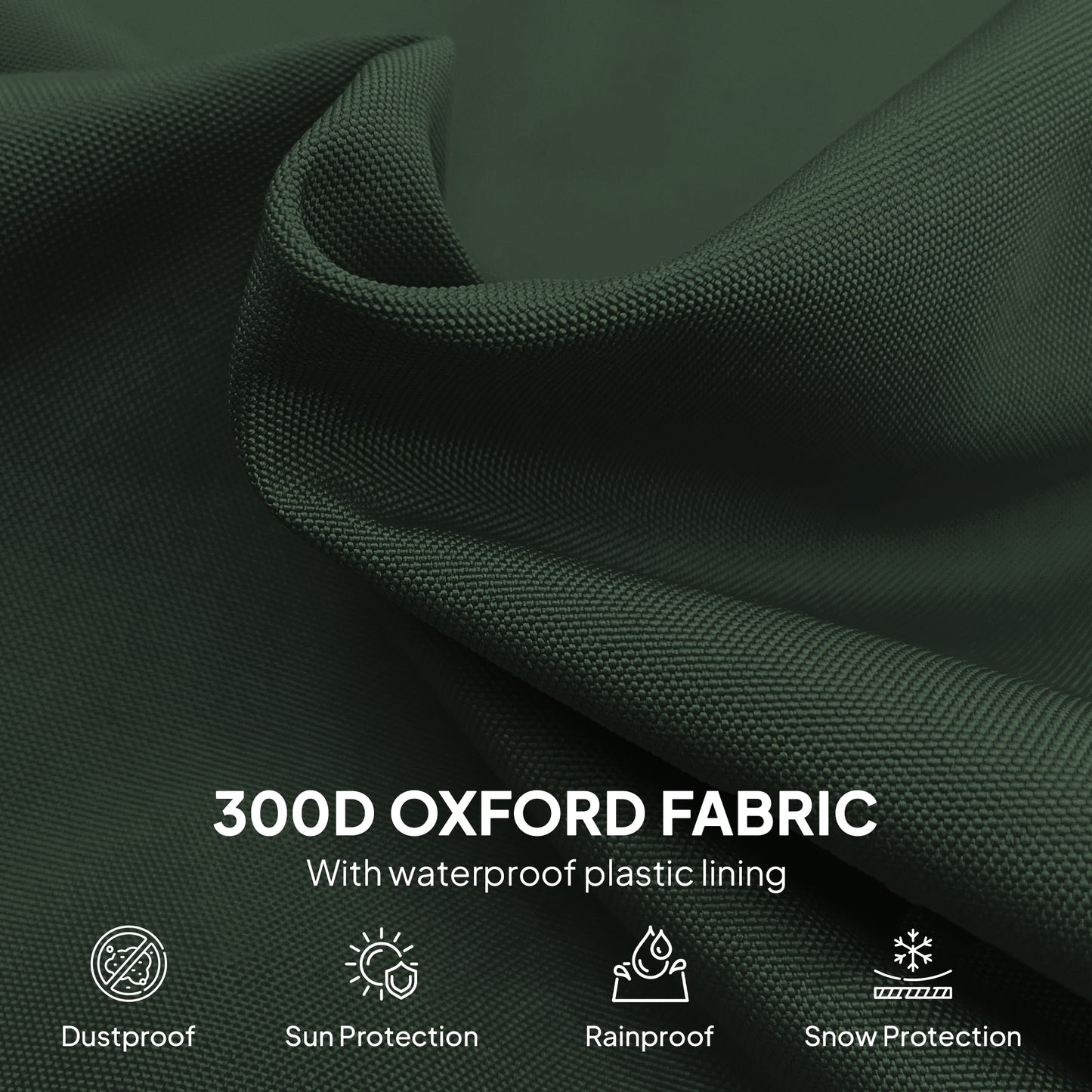 Parasol Cover, 300D Oxford Cantilever Umbrella Cover Fit for 2-4m Parasol, Green