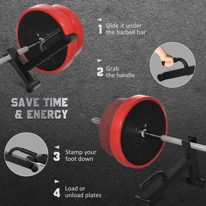 Deadlift Barbell Jack with Non-Slip Handle, for Weight Training - Black