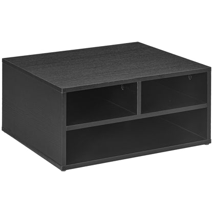 Three-Compartment Printer Storage Cabinet - Black