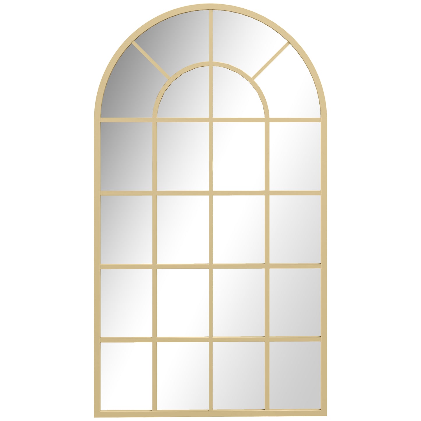 110 x 65 cm Arched Decorative Wall Mirror for Bedroom Living Room, Modern Window Bathroom Mirror for Home Decor