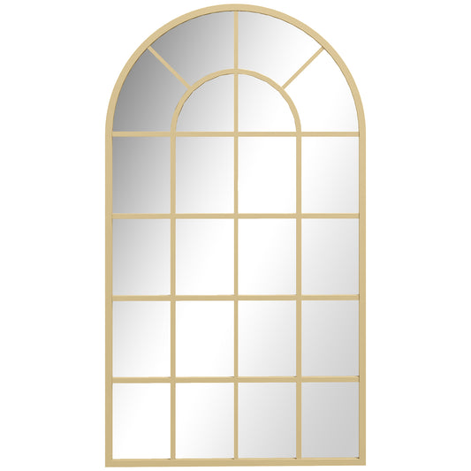110 x 65 cm Arched Decorative Wall Mirror for Bedroom Living Room, Modern Window Bathroom Mirror for Home Decor