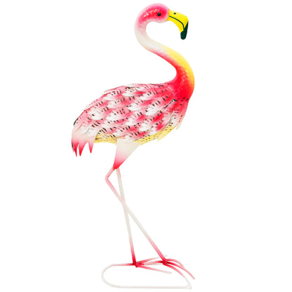 Flamingo Garden Statue Ornament, Metal Bird Art Outdoor Statue