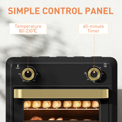 10L Air Fryer Oven, Mini Oven, Oil Free Cooking, Grill, Roast, Bake, with Adjustable Temperature, Timer, Dishwasher Safe